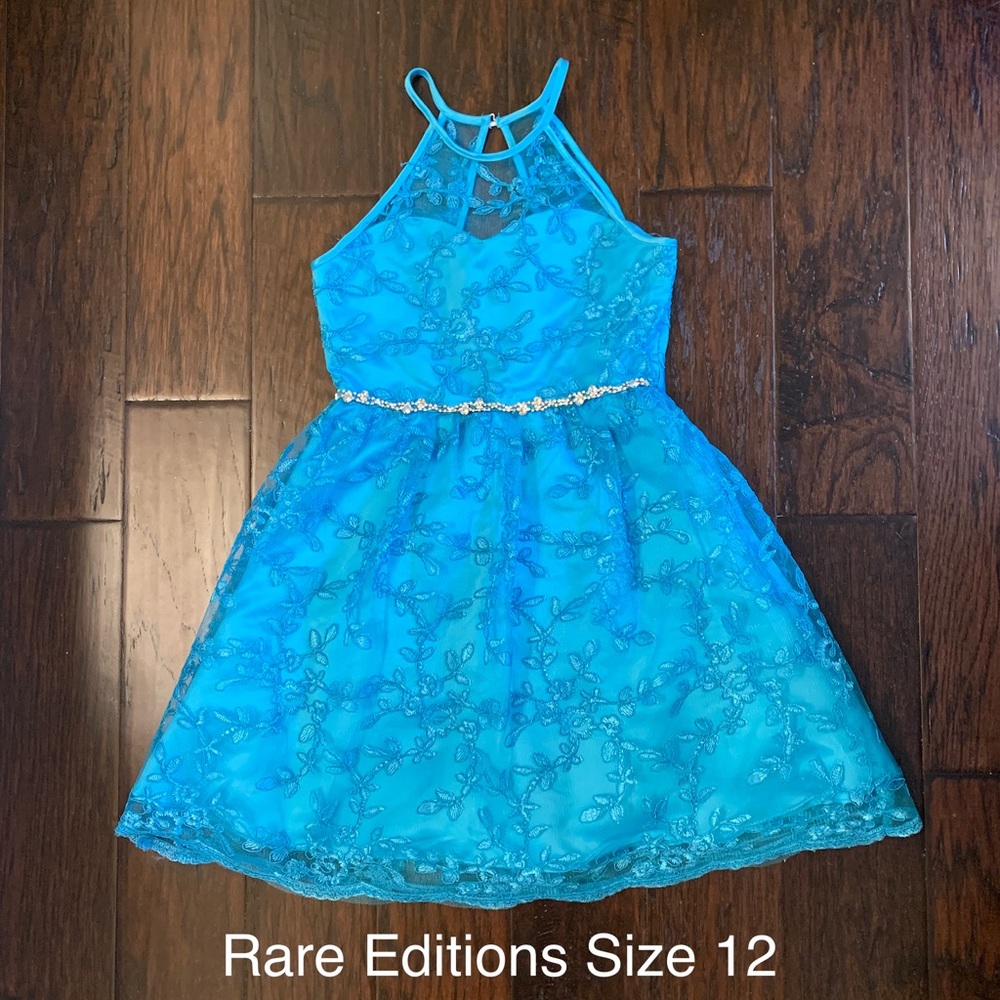 Rare Editions Gorgeous Girls Blue Dress (Size 12)